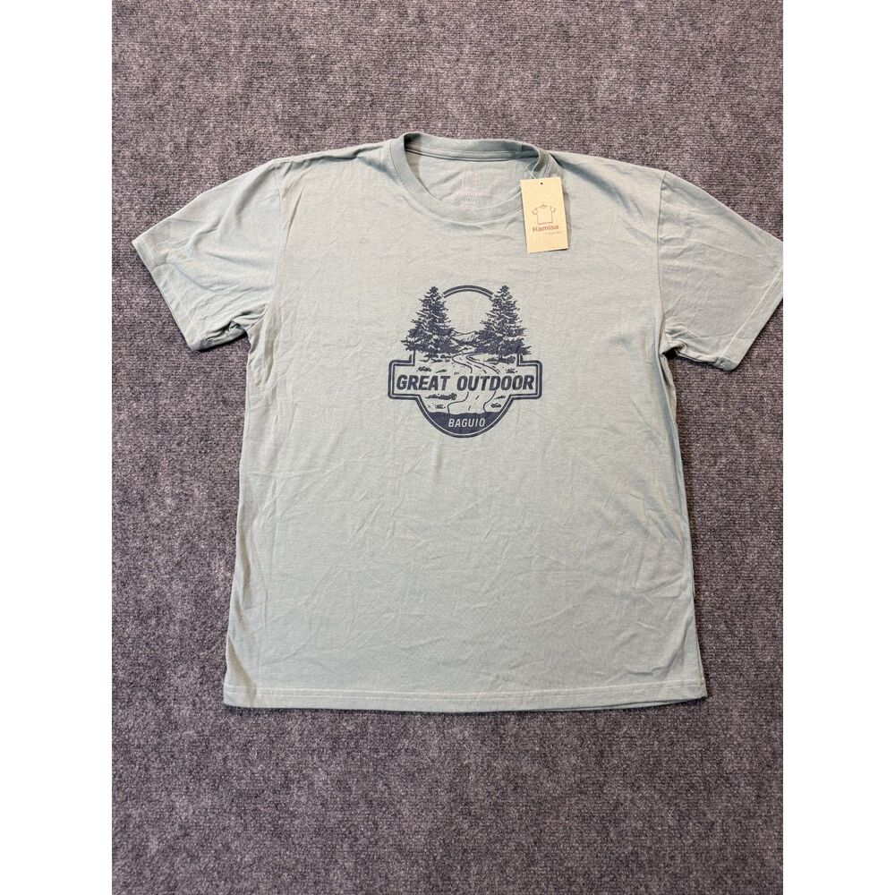 Kamisa by Kultura Men's Large Great Outdoor Baguio Graphic T-Shirt Green NWT